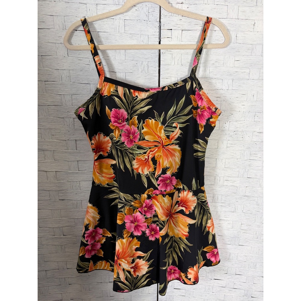 Beach Native Womens SwimDress Vintage Floral One Piece Swimsuit Plus Size